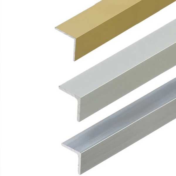 90 Degree Natural & Anodised Aluminium Angle Corner Edging Trim - 1m Long