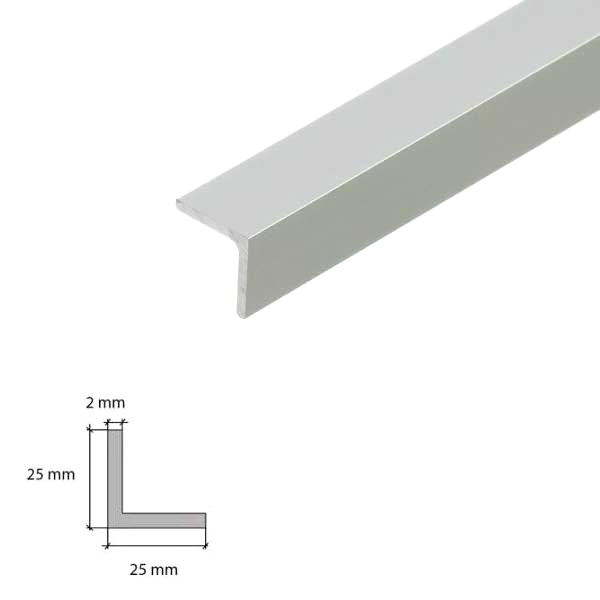 90 Degree Natural & Anodised Aluminium Angle Corner Edging Trim - 1m Long