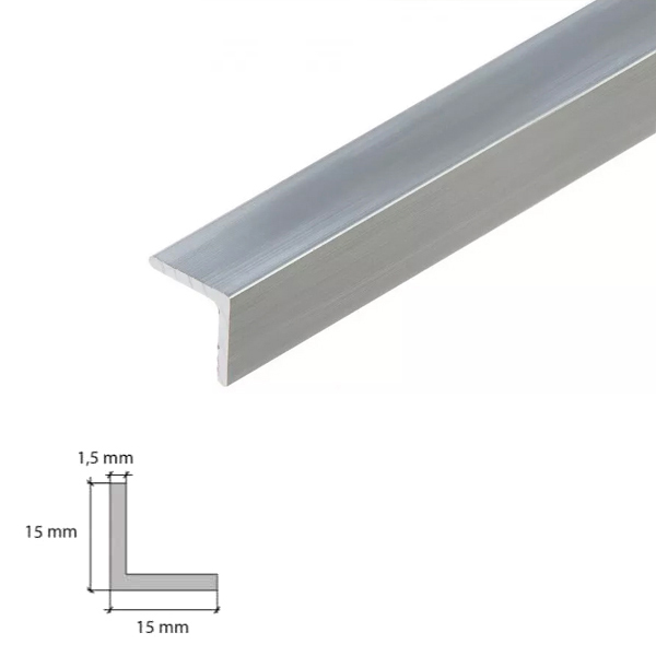 90 Degree Natural & Anodised Aluminium Angle Corner Edging Trim - 1m Long