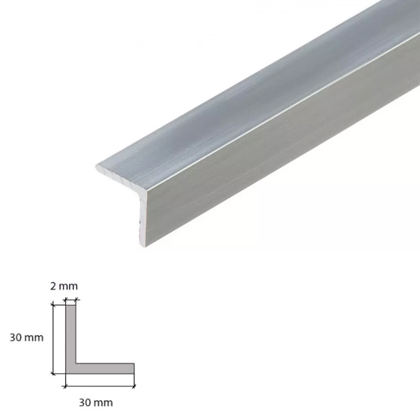 90 Degree Natural & Anodised Aluminium Angle Corner Edging Trim - 1m Long