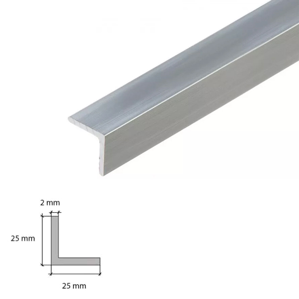 90 Degree Natural & Anodised Aluminium Angle Corner Edging Trim - 1m Long