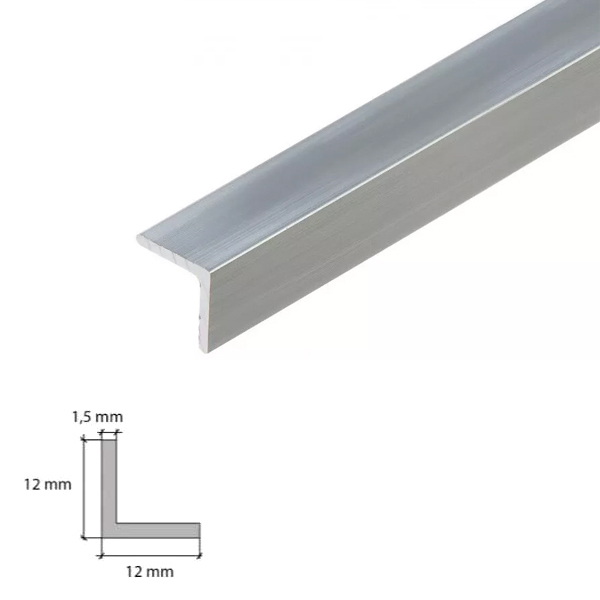 90 Degree Natural & Anodised Aluminium Angle Corner Edging Trim - 1m Long