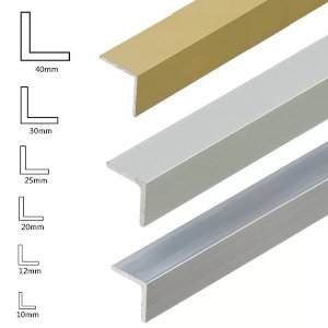 90 Degree Natural & Anodised Aluminium Angle Corner Edging Trim - 1m Long