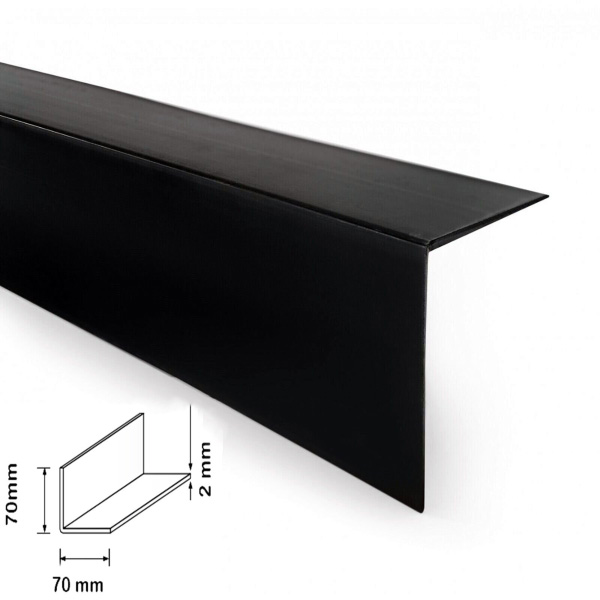 Black 1m Long Plastic PVC Corner 90 Degree Angle Trim