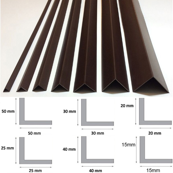 1m Long Plastic PVC Brown Corner 90 Degree Angle Trim