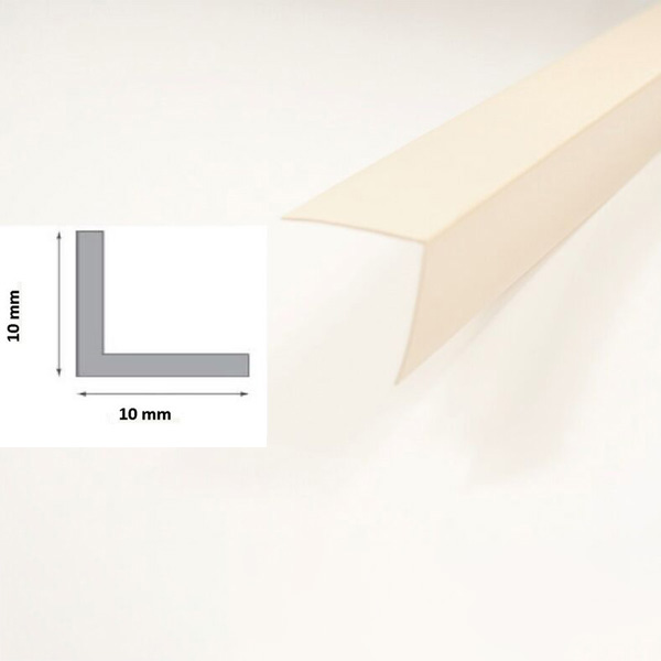 1m Long Plastic PVC Ivory Corner 90 Degree Angle Trim