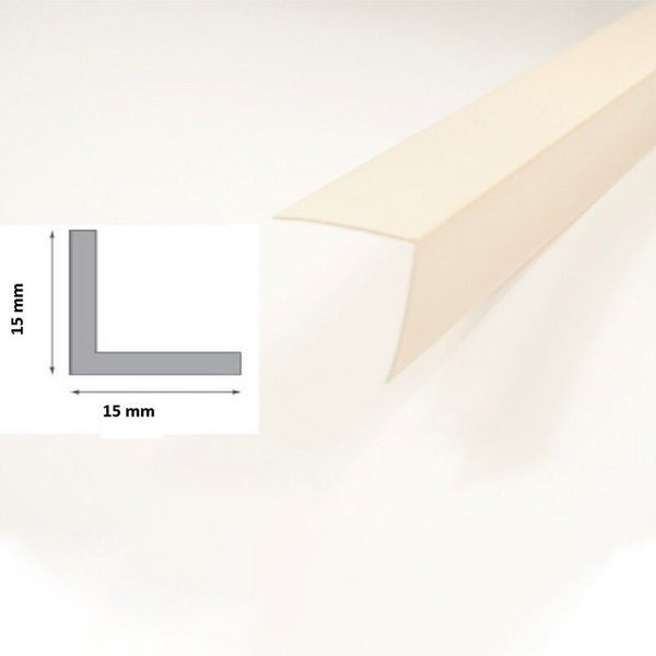 1m Long Plastic PVC Ivory Corner 90 Degree Angle Trim