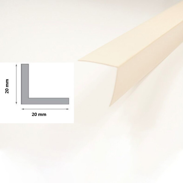 1m Long Plastic PVC Ivory Corner 90 Degree Angle Trim