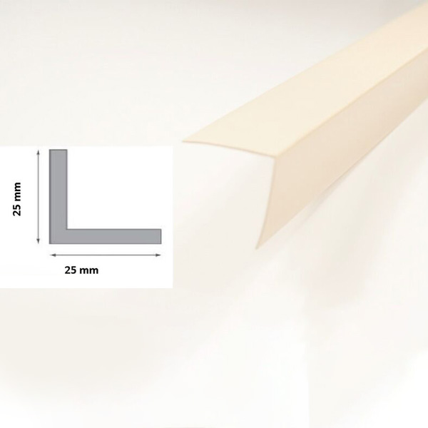 1m Long Plastic PVC Ivory Corner 90 Degree Angle Trim