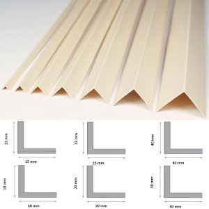 1m Long Plastic PVC Ivory Corner 90 Degree Angle Trim