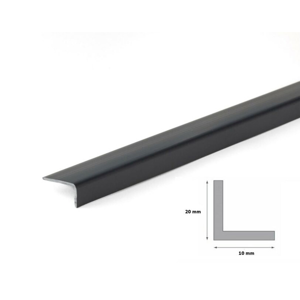 1m Anthracite Plastic Pvc Corner Unequal 90 Degree Angle Trim