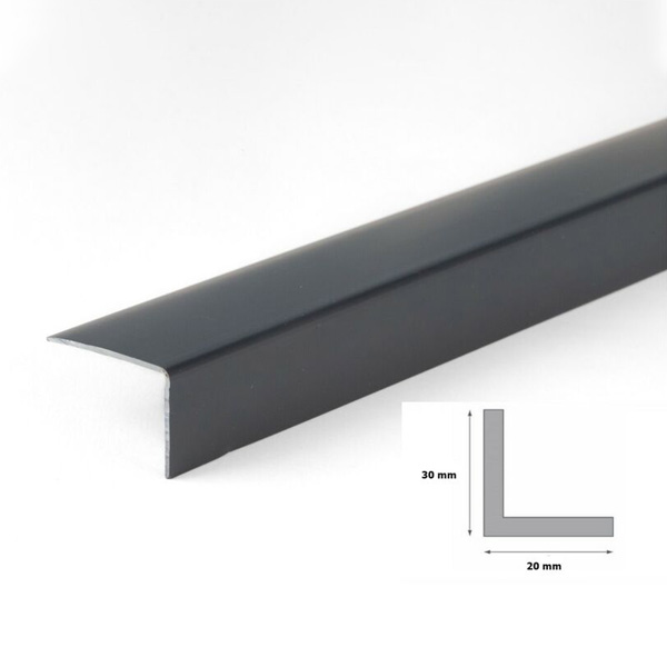 1m Anthracite Plastic Pvc Corner Unequal 90 Degree Angle Trim