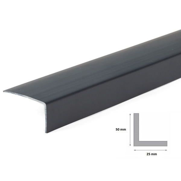 1m Anthracite Plastic Pvc Corner Unequal 90 Degree Angle Trim