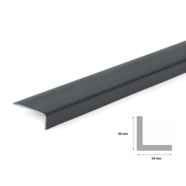 1m Anthracite Plastic Pvc Corner Unequal 90 Degree Angle Trim