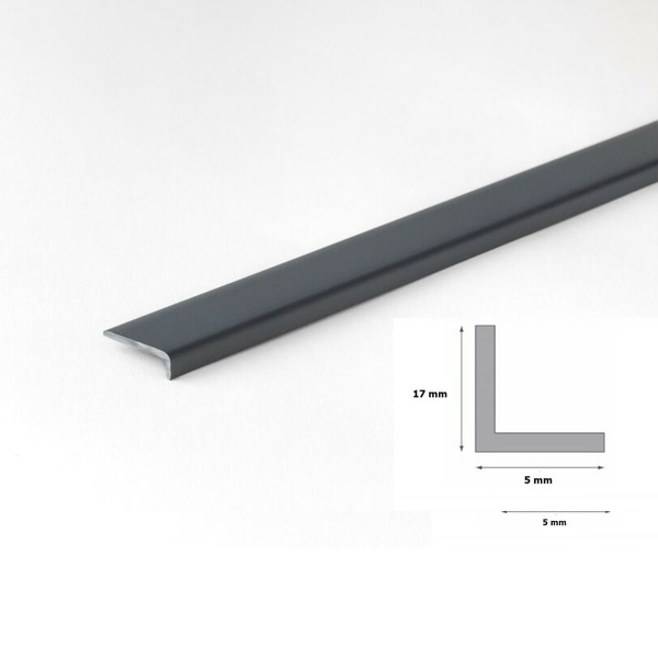 1m Anthracite Plastic Pvc Corner Unequal 90 Degree Angle Trim