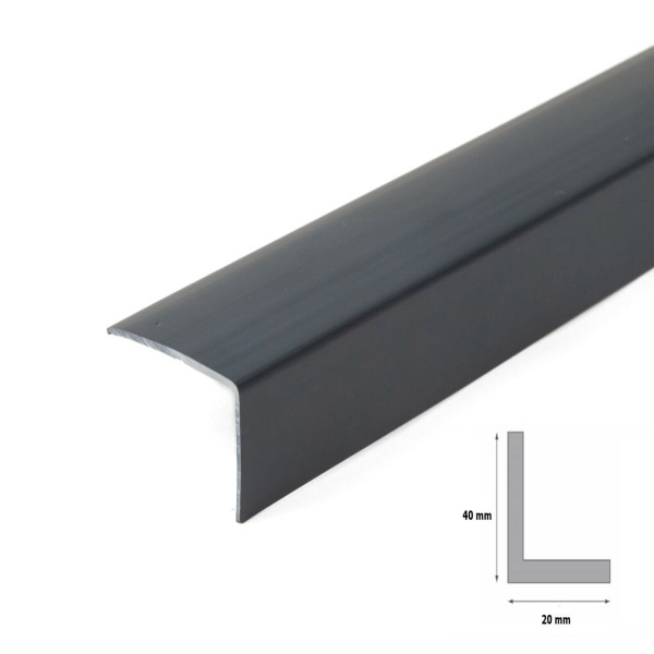 1m Anthracite Plastic Pvc Corner Unequal 90 Degree Angle Trim