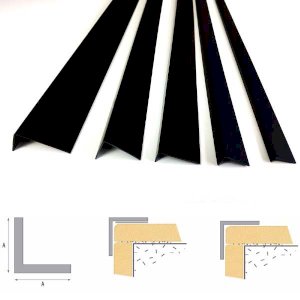 1m Black PVC Plastic Unequal Corner 90 Degree Angle Trim