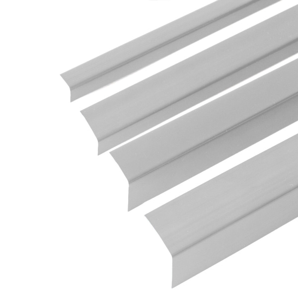 1m PVC Plastic Unequal Light Grey Corner 90 Degree Angle Trim