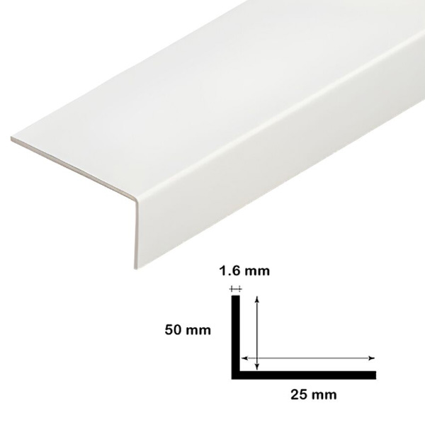 1m PVC Plastic Unequal White Corner 90 Degree Angle Trim