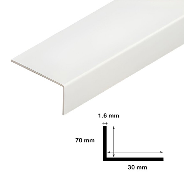 1m PVC Plastic Unequal White Corner 90 Degree Angle Trim