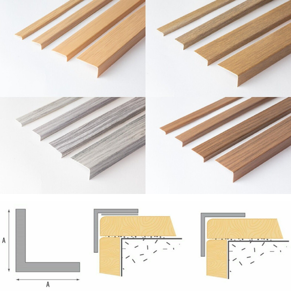 1m Wood Effect Plastic PVC Unequal Corner 90 Degree Angle Trim