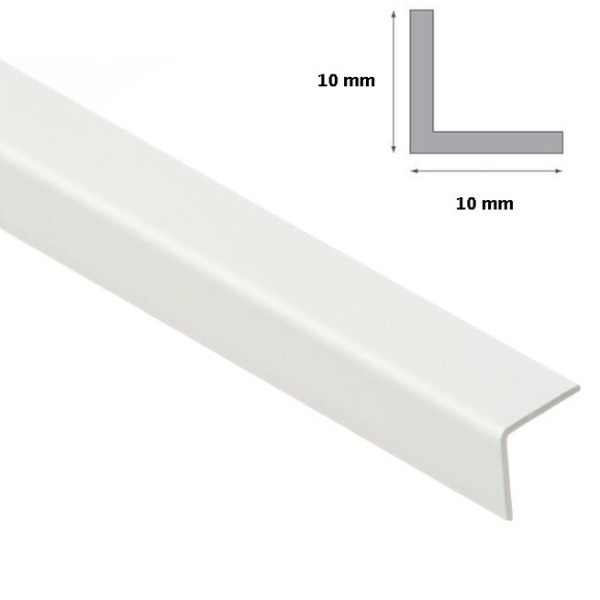 1m Long White PVC Plastic Corner 90 Degree Angle Trim