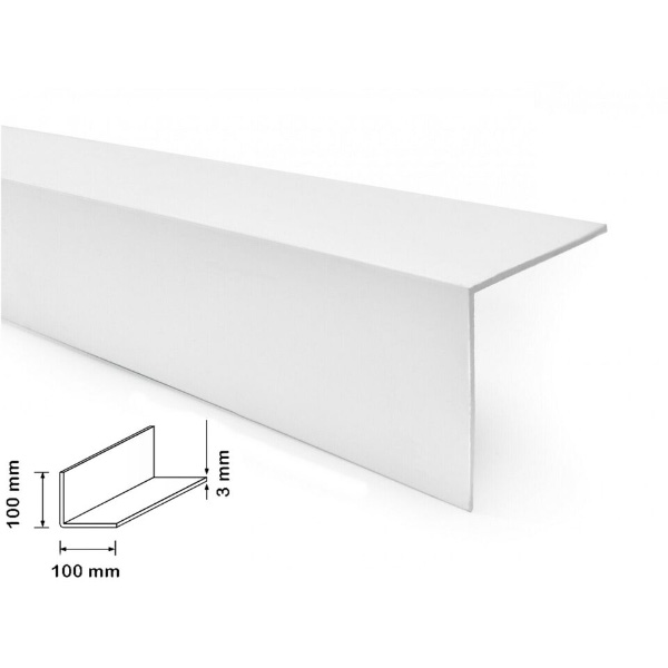 1m Long White PVC Plastic Corner 90 Degree Angle Trim