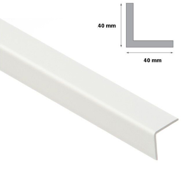 1m Long White PVC Plastic Corner 90 Degree Angle Trim