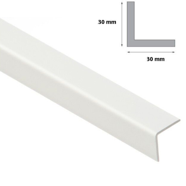 1m Long White PVC Plastic Corner 90 Degree Angle Trim