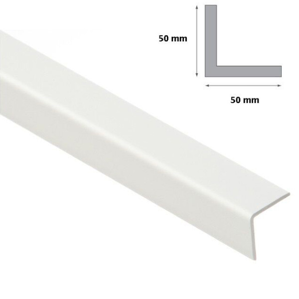 1m Long White PVC Plastic Corner 90 Degree Angle Trim