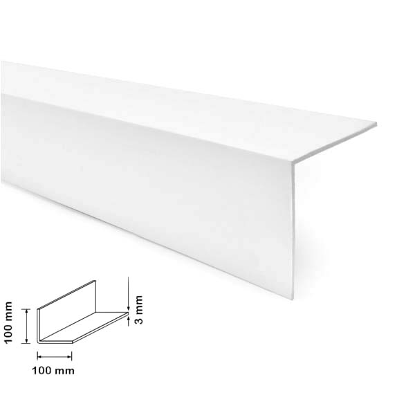 1m Long PVC White Plastic Corner 90 Degree Angle Trim