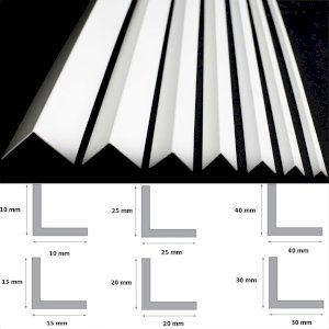 1m Long White PVC Plastic Corner 90 Degree Angle Trim