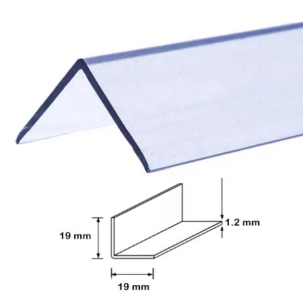 2.44m Plastic PVC Corner 90 Degree Angle Trim Clear Wall Protector 