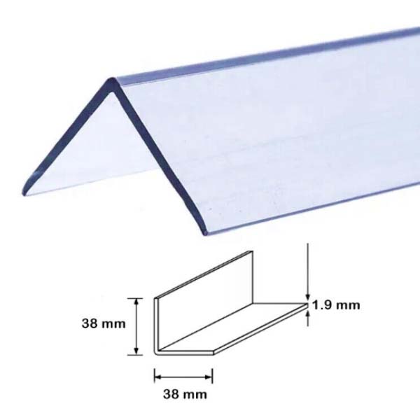 2.44m Plastic PVC Corner 90 Degree Angle Trim Clear Wall Protector 