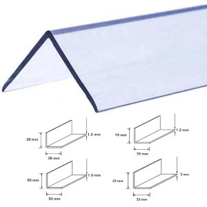 2.44m Plastic PVC Corner 90 Degree Angle Trim Clear Wall Protector 