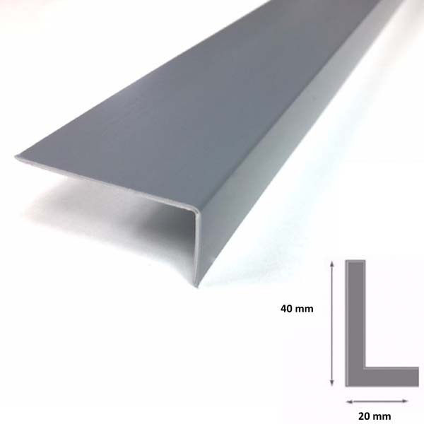 2.5m Unequal Gray PVC Plastic 90 Degree Corner Angle Trim 