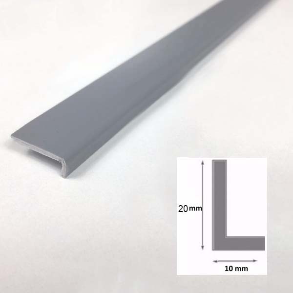 2.5m Unequal Gray PVC Plastic 90 Degree Corner Angle Trim 