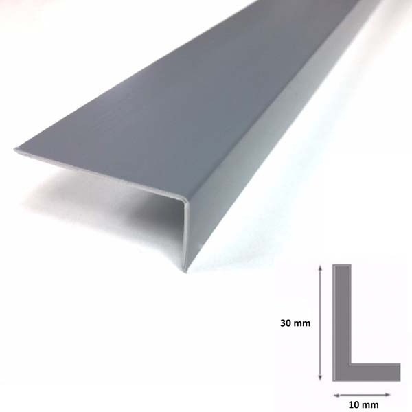 2.5m Unequal Gray PVC Plastic 90 Degree Corner Angle Trim 