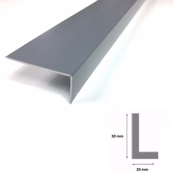 2.5m Unequal Gray PVC Plastic 90 Degree Corner Angle Trim 