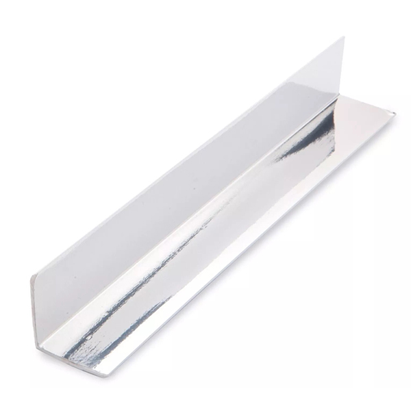 Chrome Silver Effect PVC Internal Angle Wall Cladding 2.45m Long Trim