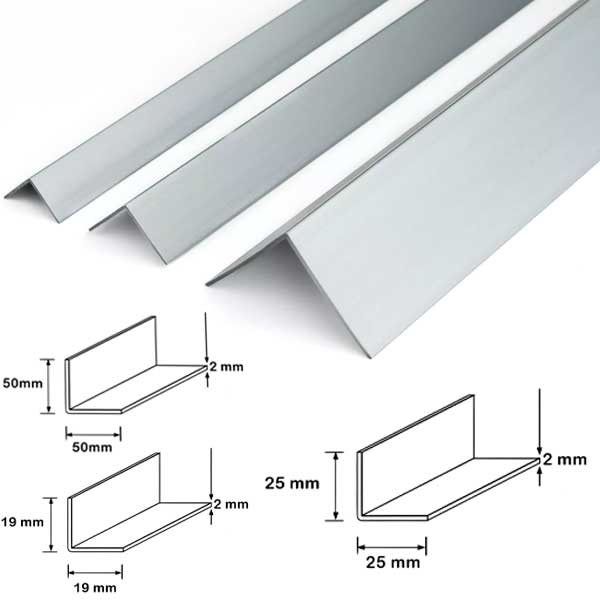 Plastic PVC Silver Corner 90 Degree Angle Trim - Pack of 5