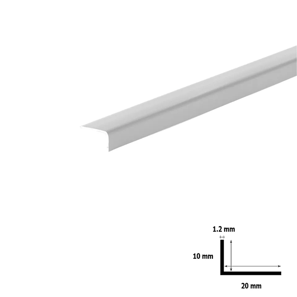 2.5m Long Unequal PVC Plastic 90 Degree Angle Corner Trim 