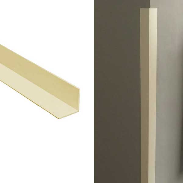 Wall Corner Protector 40mm x 40mm Cream Plastic Angle Protection