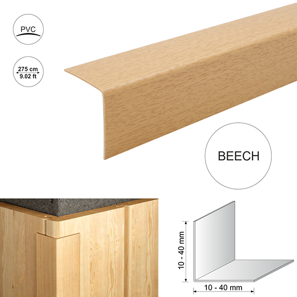 PVC Plastic Wood Effect 90 Degree Angle Trim Corner Protector