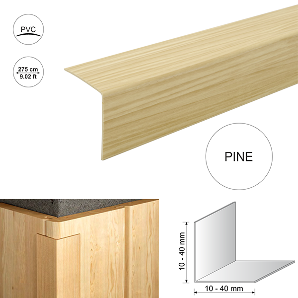 PVC Plastic Wood Effect 90 Degree Angle Trim Corner Protector