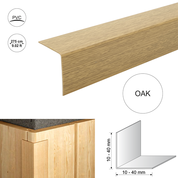 PVC Plastic Wood Effect 90 Degree Angle Trim Corner Protector