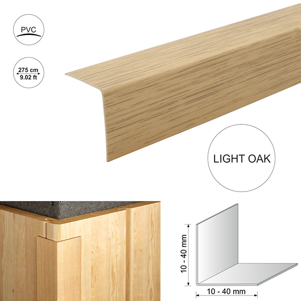 PVC Plastic Wood Effect 90 Degree Angle Trim Corner Protector