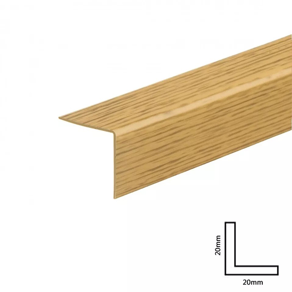 Wood Effect PVC Corner Trim Plastic Rigid Angle Cover Trim - 1m Long