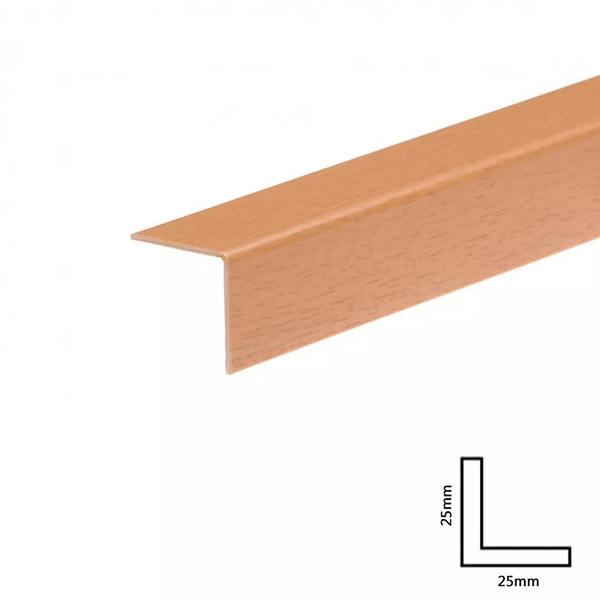 Wood Effect PVC Corner Trim Plastic Rigid Angle Cover Trim - 1m Long