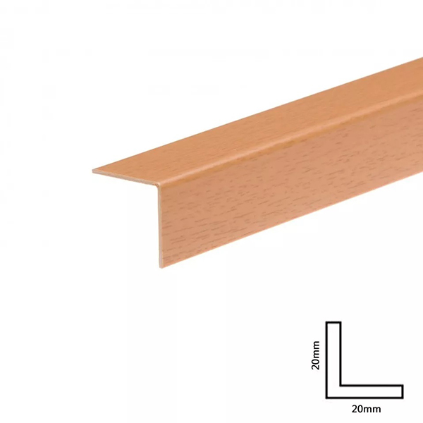 Wood Effect PVC Corner Trim Plastic Rigid Angle Cover Trim - 1m Long